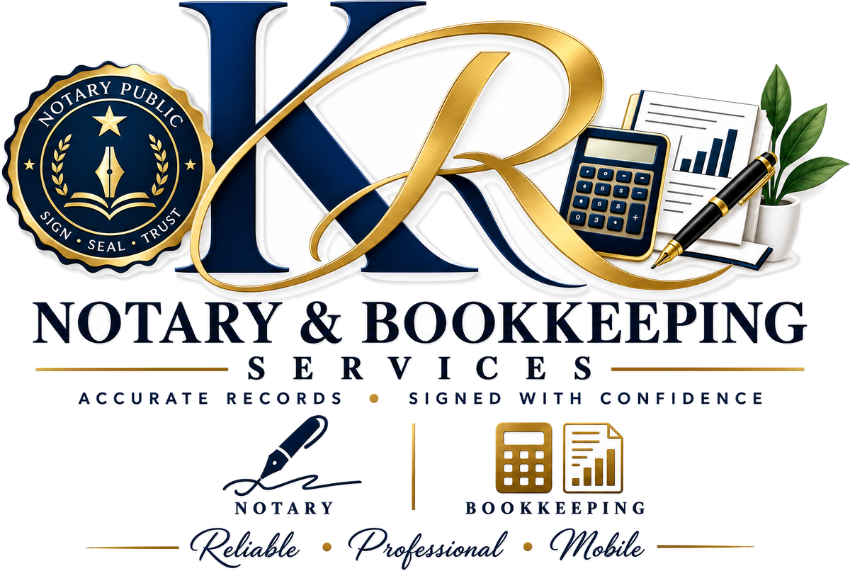 KR Notary & Bookkeeping Services — Accurate Records, Signed With Confidence